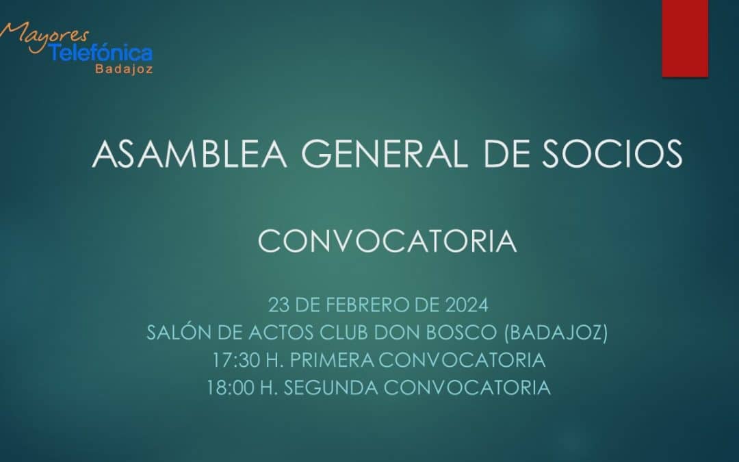Asamblea General de Socios 2024 > Convocatoria